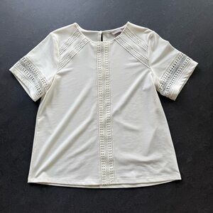 H&M Cream Lace Accent Blouse